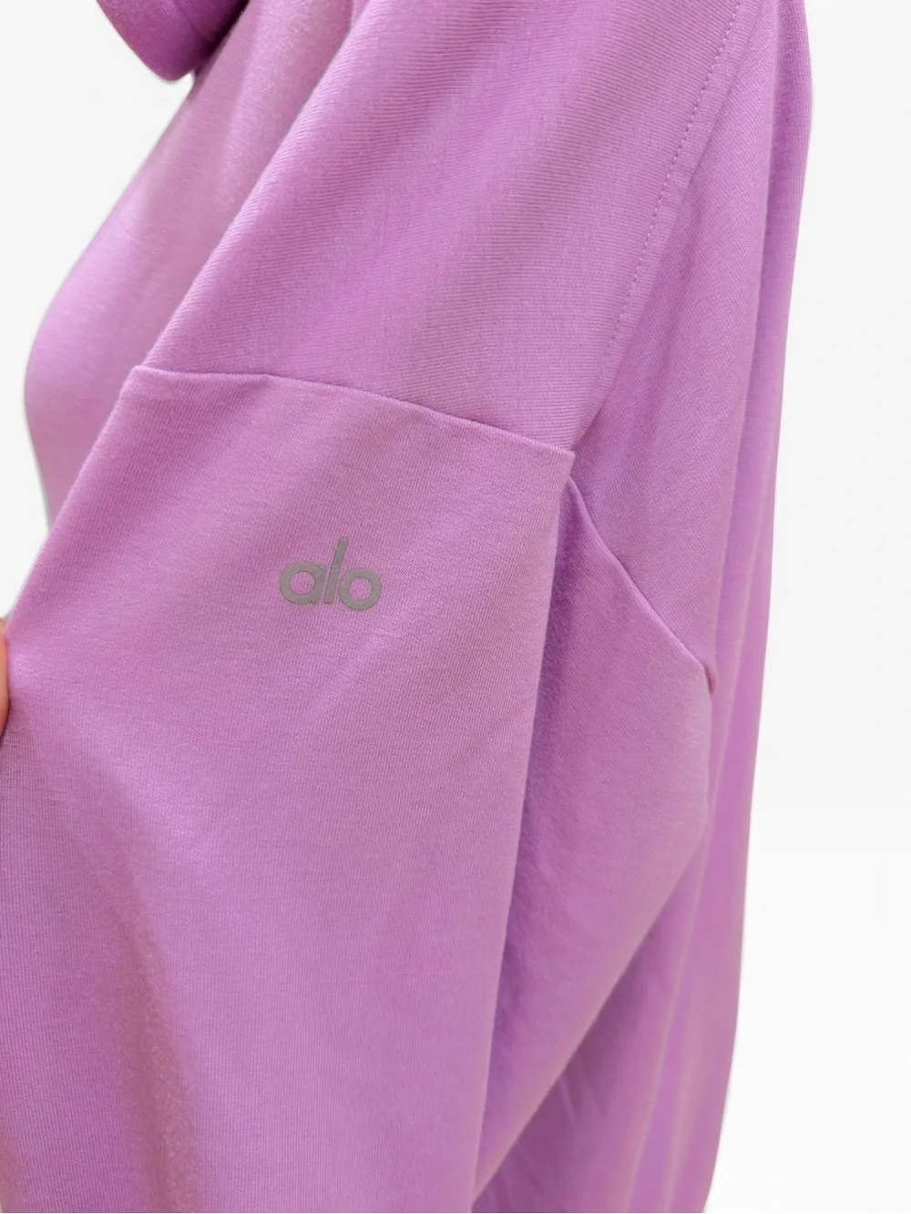 Alo Yoga Pink Lavender Open Back Hoodie Sweatshirt Size XS Activewear Athleisure